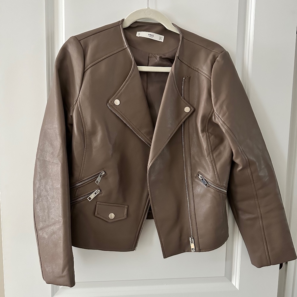Mango faux leather moto jacket